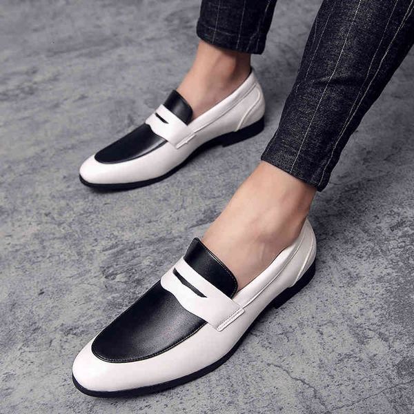 

dress shoes men leather slip on casual brogue spring autumn vintage classic male business fashion moccasins big size 48 zmbp, Black