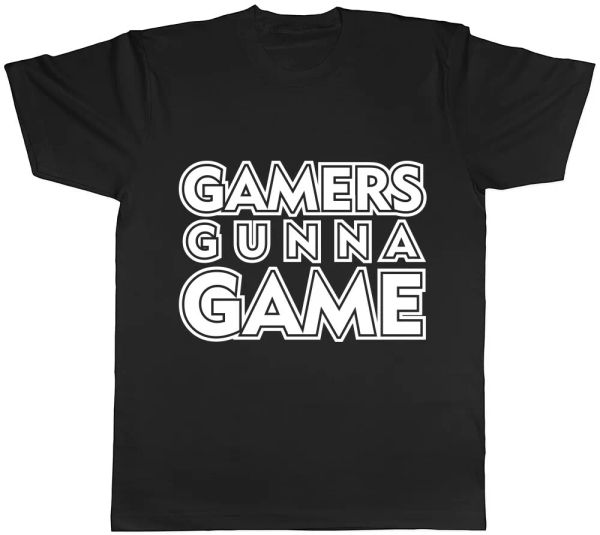 

gamers gunna game mens womens ladies t-shirt tee, White;black
