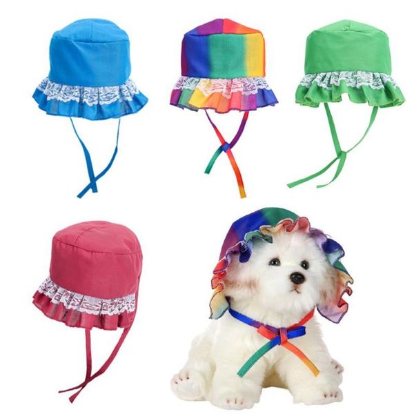 

outdoor puppy sun hat canvas small dog sunscreen accessories doggy cap beach visor pet supplies summer apparel