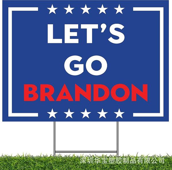 

party decoration 2 sided ''lets go brandon'' sign 12 x 18 in ''let's yard outdoor plastic signs with h st