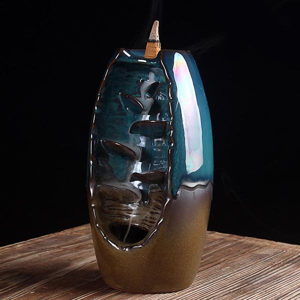 

creative backflow incense burner,ceramic furnace lotus smell aromatic home office crafts holder fragrance lamps