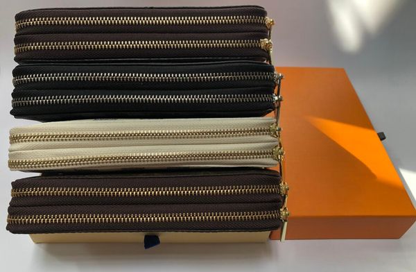 

double zipper wallet the most stylish way to carry around money, cards and coins men leather purse card holder long business women wallet 02, Red;black