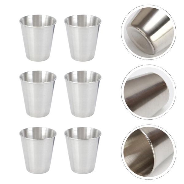 

6pcs stainless steel cups s durable spirits mugs