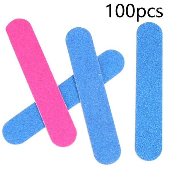 

100pcs nail files kit art polishing tools file sandpaper double-sided cuticle remover buffers slim manicure1