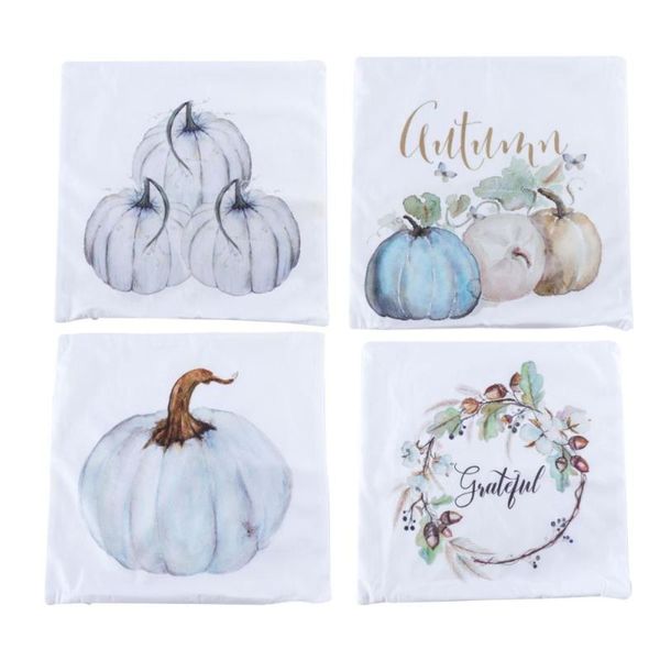 

cushion/decorative pillow 4pcs bolster case cover pumpkin pillowcase throw (white)