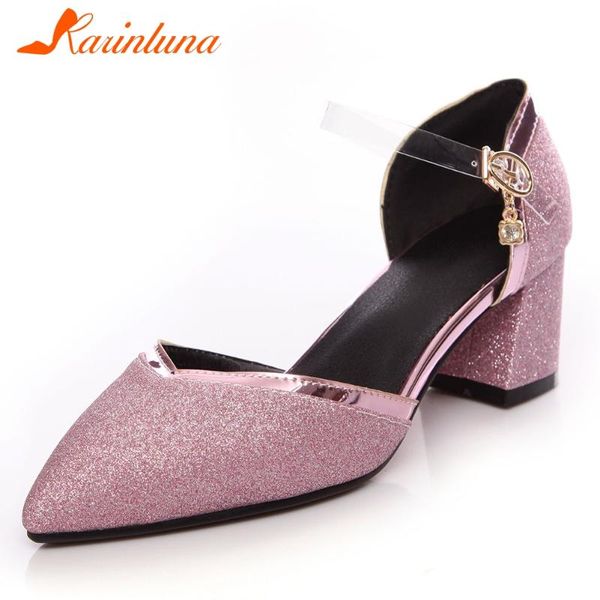 

pointed toe female brand fashion sandals sumemr rose gloden cover heel rhinestone women party shoes, Black