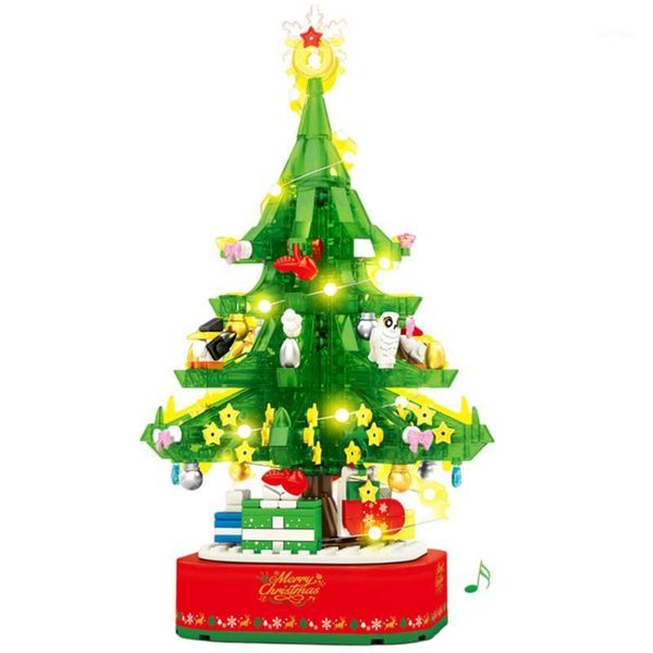 

christmas decorations 1 set assembling xmas tree rotating light decor party