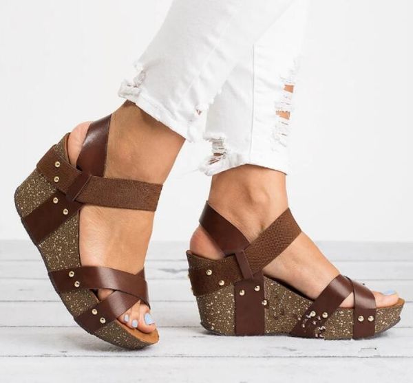 

gladiator sandals platform women wedges shoes female summer trifle open toe high black flip flops slipper size 43 slides