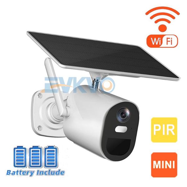 

outdoor solar security camera wireless wifi panel rechargeable battery pir motion alarm two way audio ip cameras