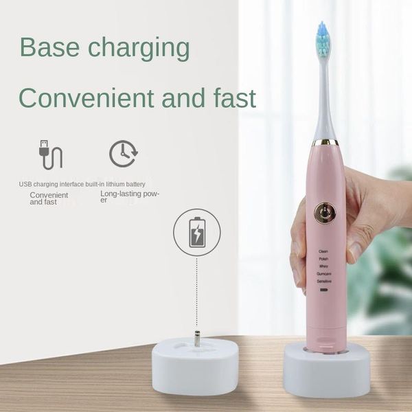 

brush ultrasonic couple base rechargeable five gear soft hair waterproof electric toothbrush smart