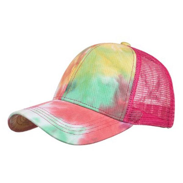 

wide brim hats korean baseball cap summer tie-dye mesh adjustable breathable sunscreen sun hat outdoor sports caps, Blue;gray