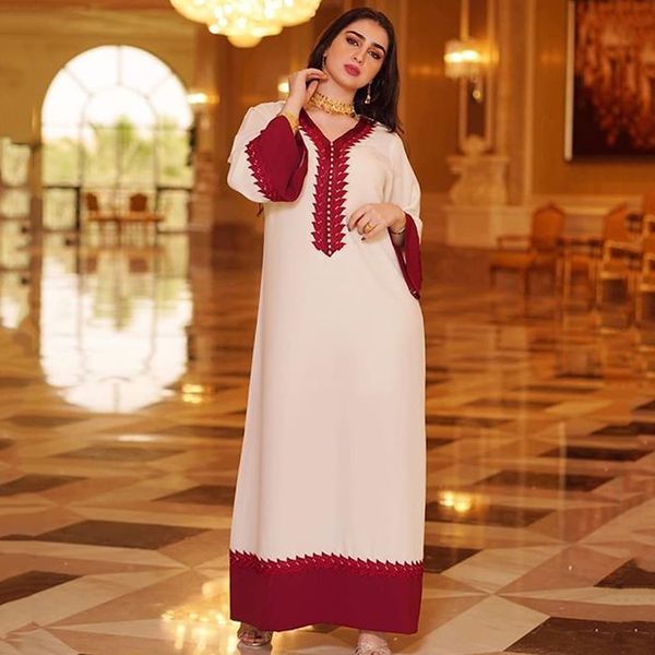 

2021kaftan bohemian abaya dubai turkey muslim hijab dress 2021 elegant kimono pakistani gown dashiki dresses european clothing, Red