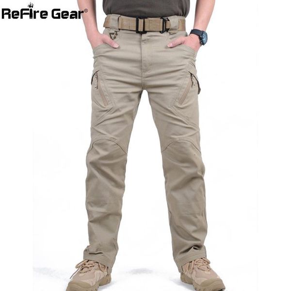 

city tactical cargo pants men combat swat army cotton many pockets stretch flexible man casual trousers xxxl men's, Black