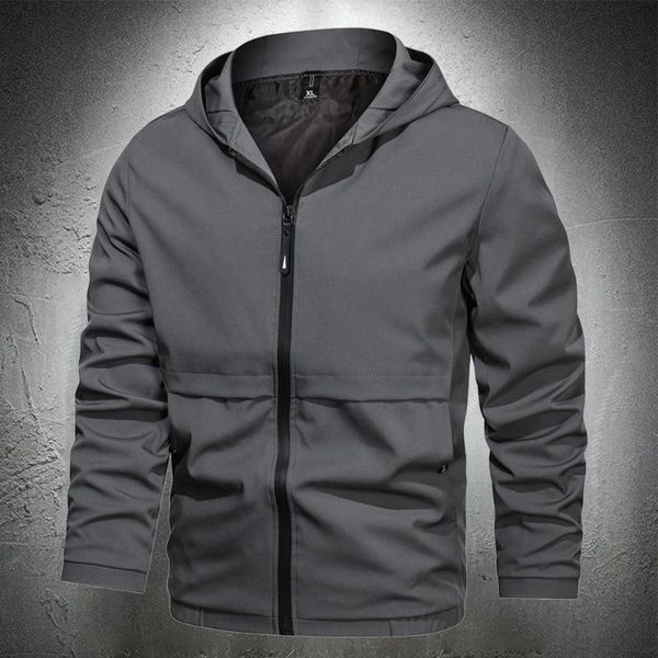 

men's jackets trench jacket hooded outdoor hiking light solid color, Black;brown