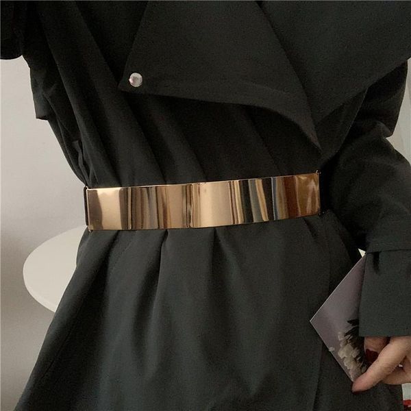 

belts designer for women wide elastic stretch corset belt metal sequin cinturon mujer ladies coat dress ketting riem waistband, Black;brown