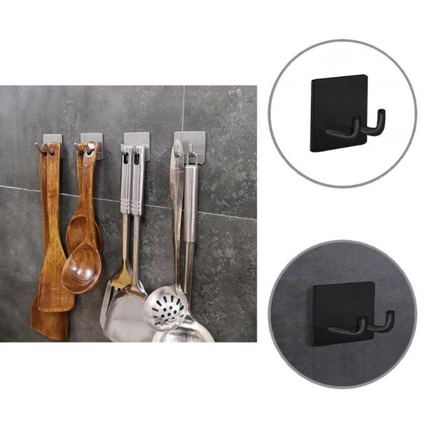 

hooks & rails door hook practical strong bearing capacity stainless steel self-adhesive double-hook portable for daily use drop