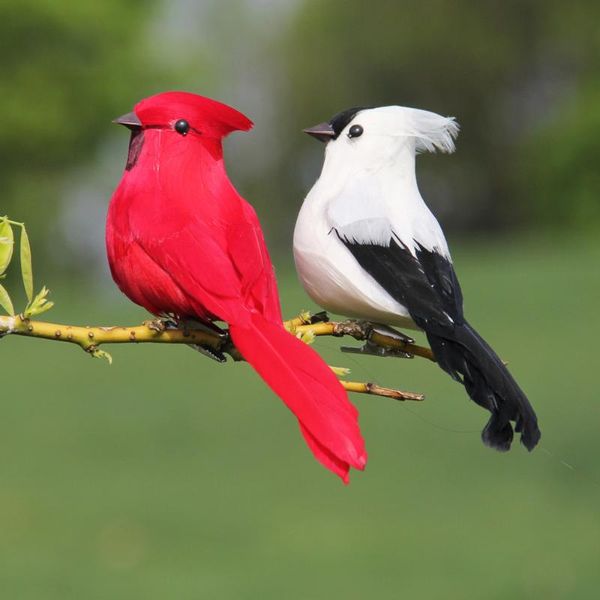 

garden decorations creative foam feather artificial parrots imitation bird model home outdoors wedding decoration ornament diy party