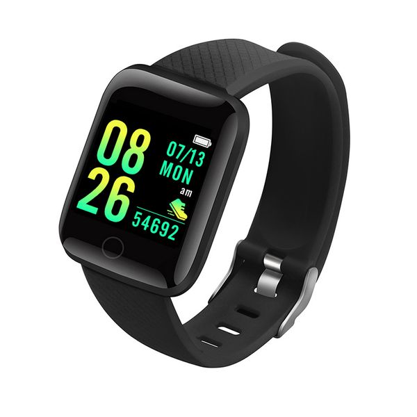 116 Plus Smart Watch Fitness Bracciale Frequenza cardiaca Orologio per la pressione sanguigna Smart Wristband Orologi sportivi Smart Smartwatch impermeabile