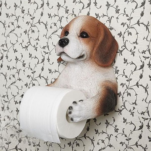 

tissue boxes & napkins l size 3d paper towel rack toilet roll holder box shelves bathroom wall hanging resin dog frame