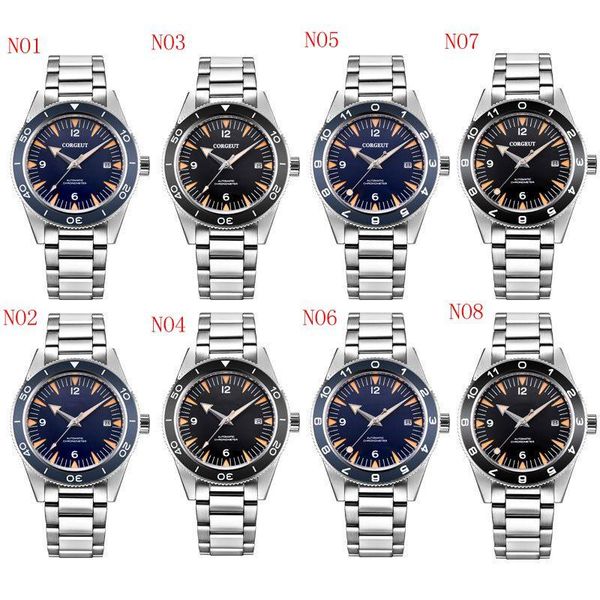 

wristwatches luxury mens watch 41mm sapphire ceramic bezel male mechanical clock date 100 waterproof diver sports miyota automatic wristwatc, Slivery;brown