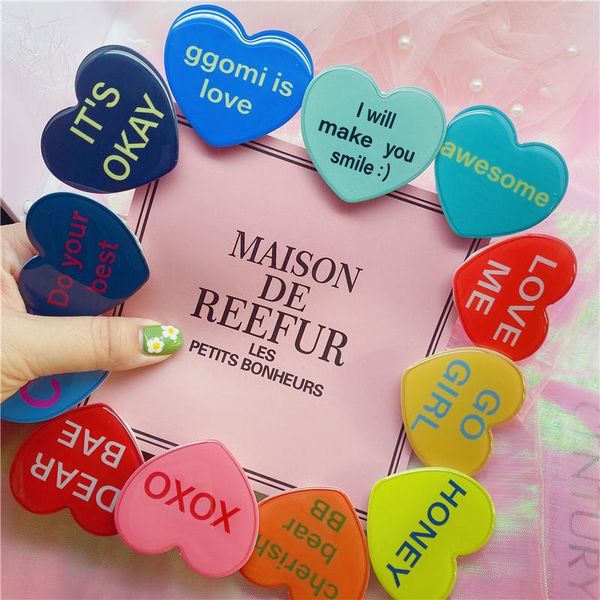 

cell phone mounts & holders cute stand grip finger ring support dropping oil anti-fall colorful letter mobile holder universal for women gir