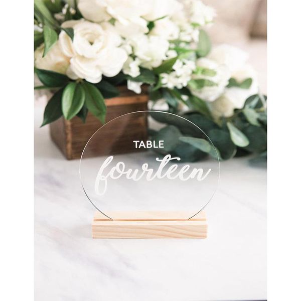 

party decoration clear circle acrylic table numbers for wedding tables or event decor signs