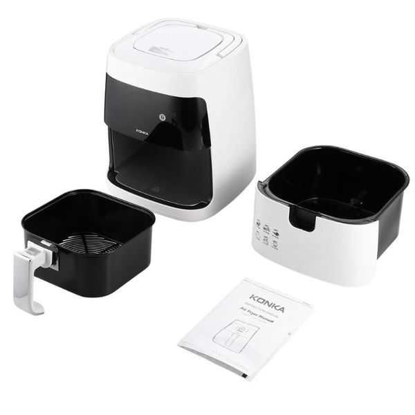 

electric baking pans microcomputer intelligent control konka kgkz-2501 110v 2.5l smokeless air fryer french fries machine non-stick