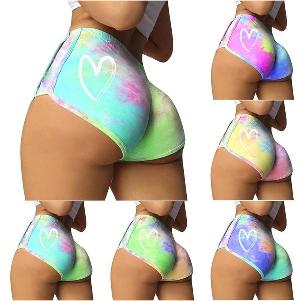 

running shorts women gym legging tie dye printed sport fitness summer ladies skinny yoga short pants active wear bottoms, Black;blue
