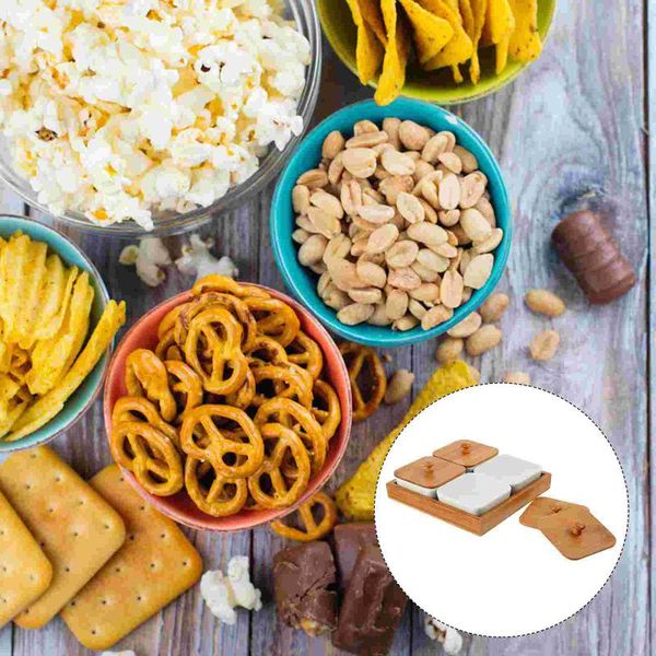

gift wrap 1 set japanese style dessert box snack storage plate with bamboo lid