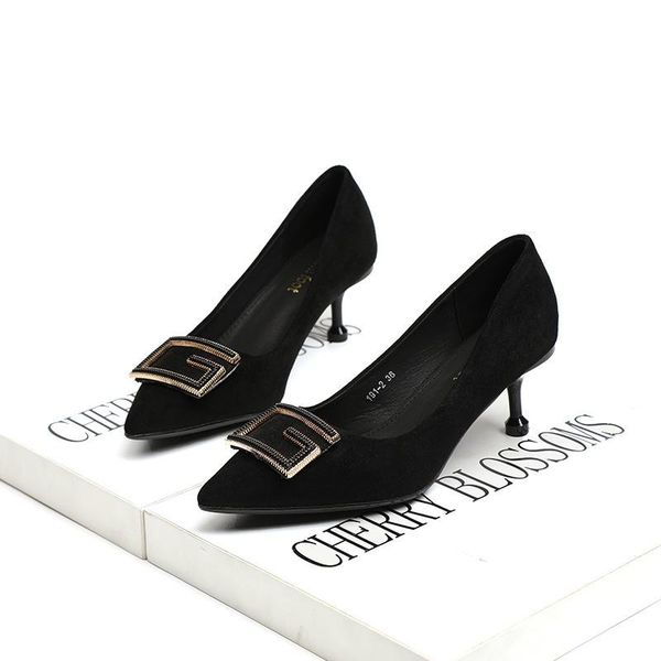 

korean high heel shoes in spring and summer 2021 sandals, Black