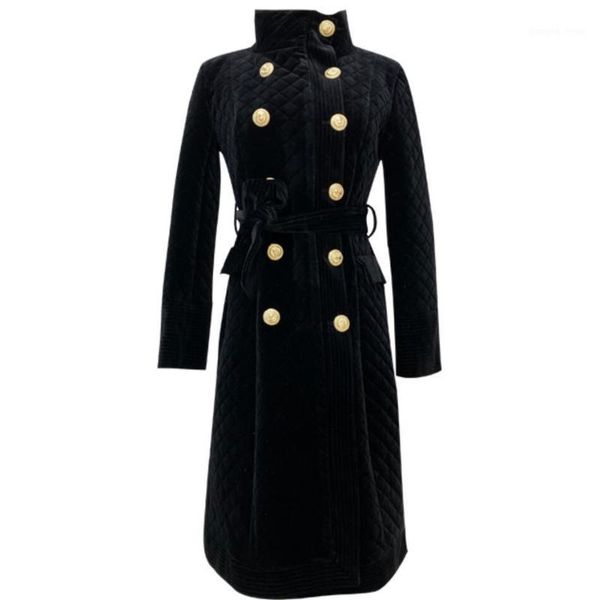 

women's down & parkas fashion stand collar velvet cotton-padded jacket black women autumn winter 2021 double-breasted coat