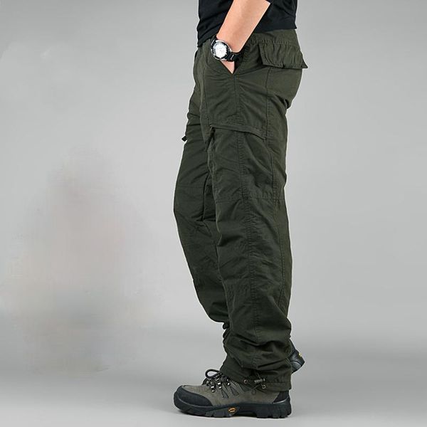 

spring autumn tactical cargo pants army male plus size cotton long trousers military camouflage black overalls men's