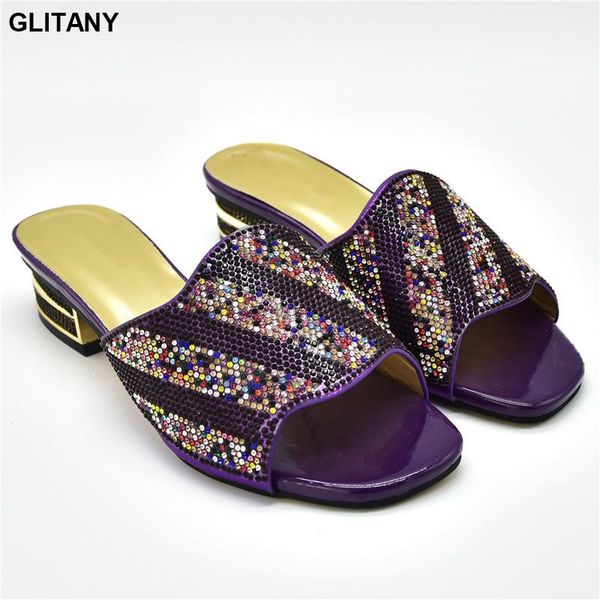 

dress shoes special arrivals wedding purple color nigeriain shoe nigerian women sandals african decorated with rhinestone, Black