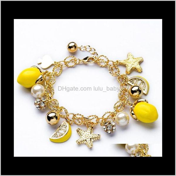 S1551 J￳ias de moda Lemon Starfish Fruta Farts Chain Chain O986R Bracelets de charme Itzkh