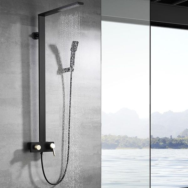 

bathroom shower sets panel kit brass faucet wall mounted water waterfall set el bathtub mixer taps