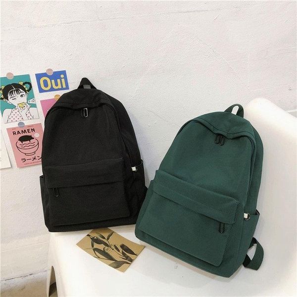 

backpack women's waterproof backpack, solid shoulder bag, black schoolbag for teenagers and children, travel bag.