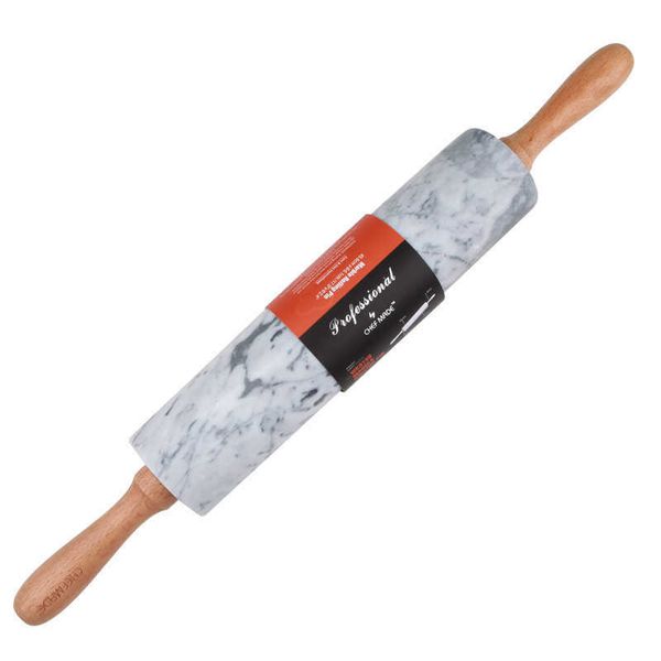 Mármore Mármore Rolamento Pizza Pizza Fondant Bolo Prático Liso Rolling Pin Modelo De Madeira Macarrão De Dezegroler Cozinha DG50RP 211008