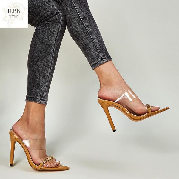 

fashion ladies slippers pointed-toe open toe pvc thin heels women summer, Black