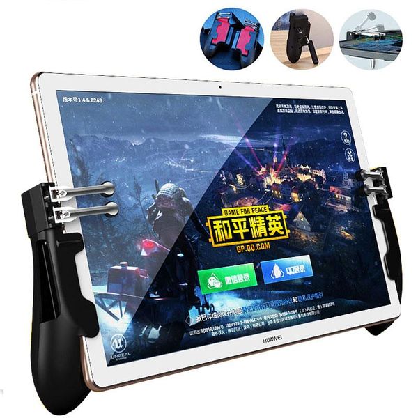 

game controllers & joysticks pubg ipad controller six finger mobile trigger gamepad grip l1r1 fire aim button joystick for tablet fps handle