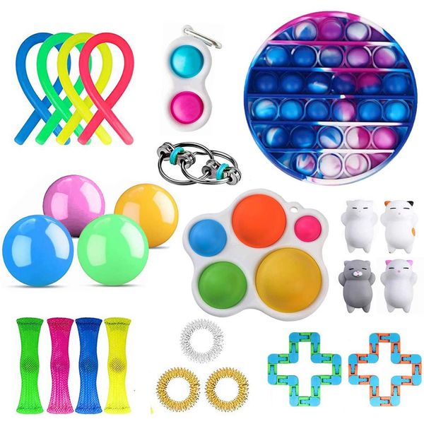 

1set fidget toys anti stress set stretchy strings toys gift pack for adults kids squishy sensory antistress relief figet toy 55