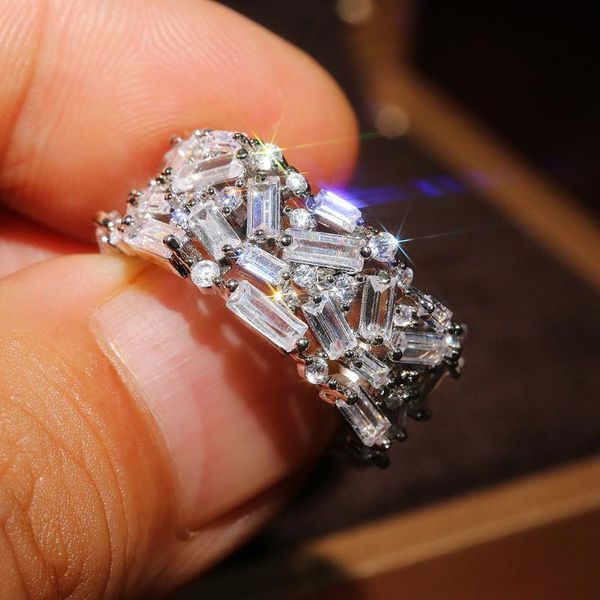 

wedding rings zhouyang statement ring for women luxury zircon white gold color finger accessories kpop jewelry girls gift wholesale kbr458, Slivery;golden