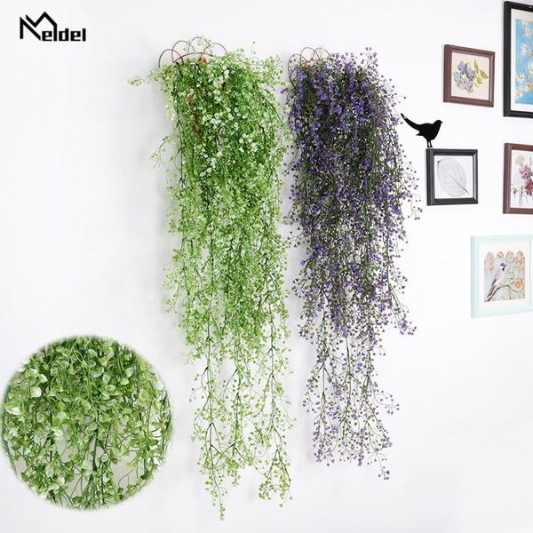 

decorative flowers & wreaths meldel artificial plant green willow vine fake plastic leaves grass for home party wedding decor diy hanging ar
