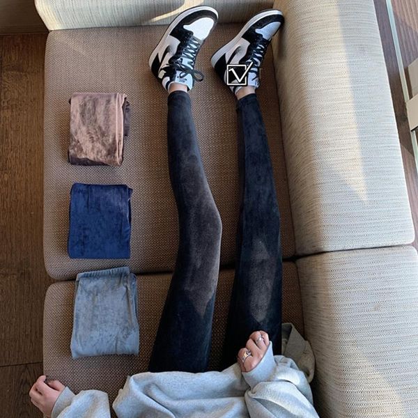 

women's leggings high waist soft winter velvet abdomen hips beautiful legs pants black ladies thickened tight elastic