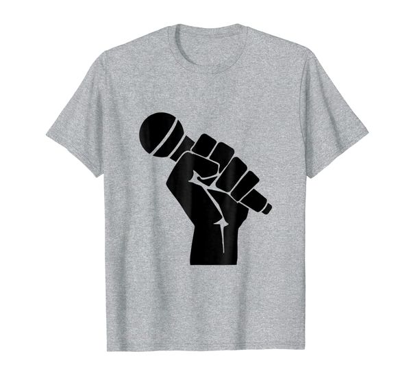 

mic raise - old school hip hop microphone graphic t-shirt, White;black