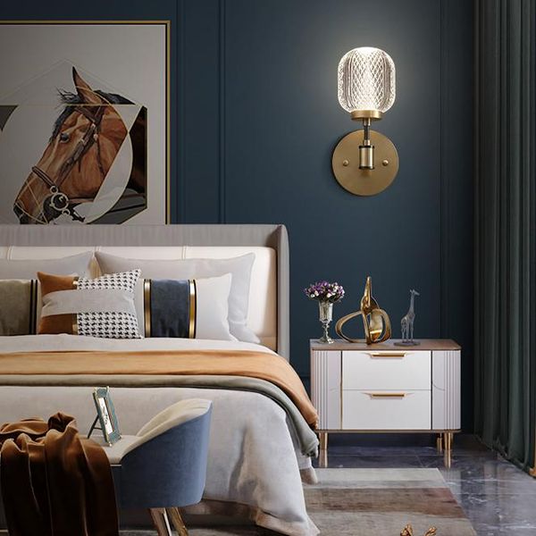 

wall lamp postmodern simple sconce study bedside vintage loft copper corridor muur lampen bedroom decoration dm50wl