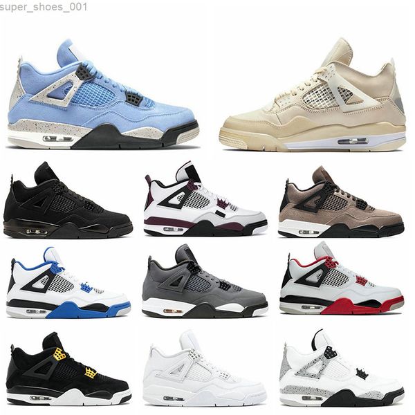 

cream sail black cat basketball shoes white cement men women jumpman 4 4s cactus jack mens trainers sport size36-46