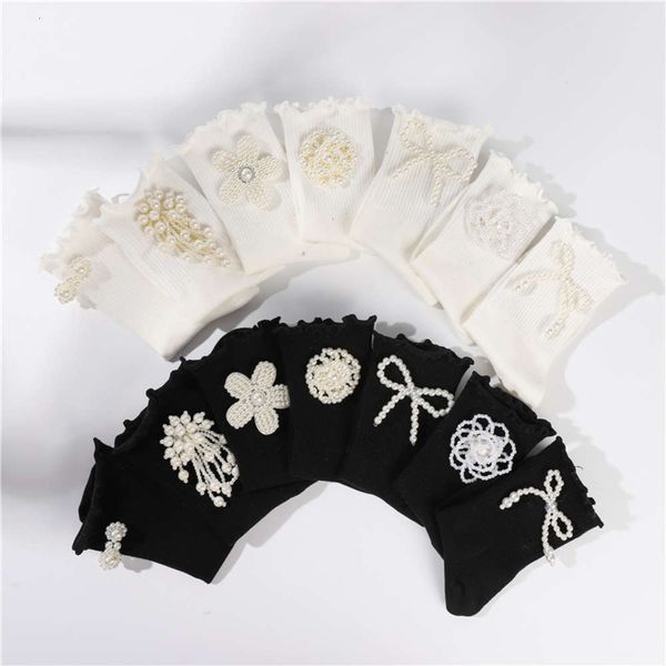 

lolita with shoes small pearl, Black;white