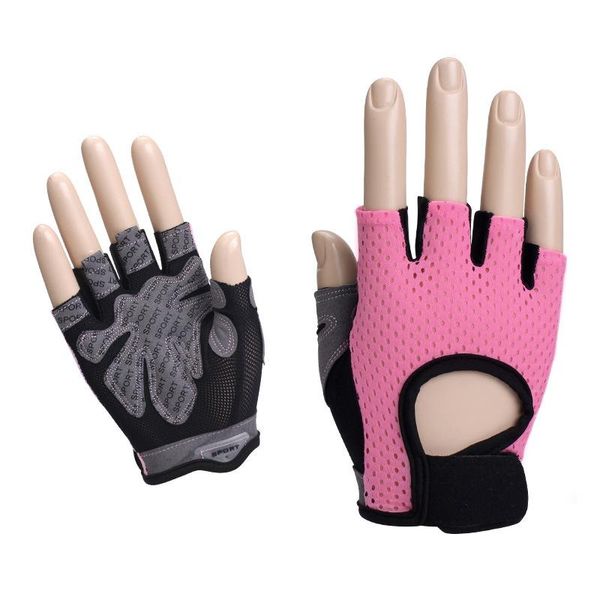 

cycling gloves fitness half-finger men and women gym dumbbells yoga non-slip sports butterfly mesh breathable thin section, Black