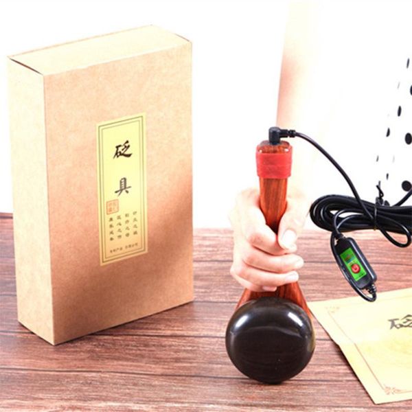 

electric massagers natural energy stone massager gua sha muscle relax back massage relief pain bianstone tai chi ball meridian health care