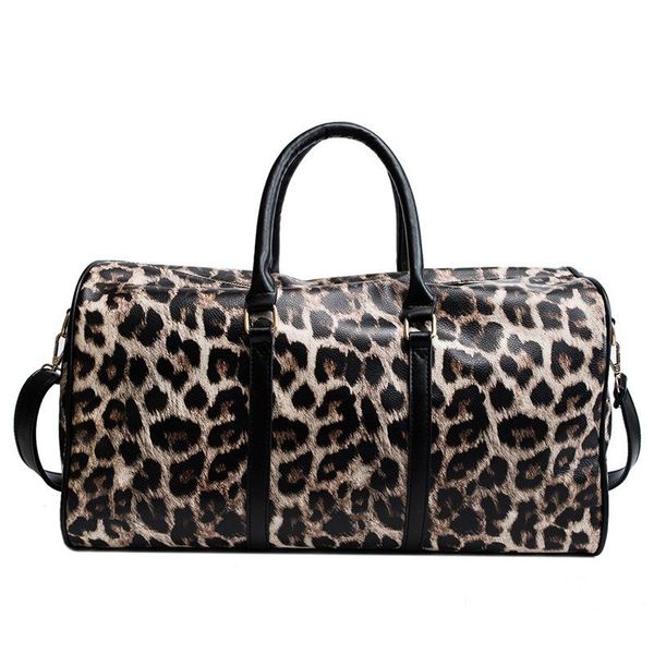 

duffel bags fashion leopard print women travel bag leather travelling and carry luggage for duffle tote waterproof handbag